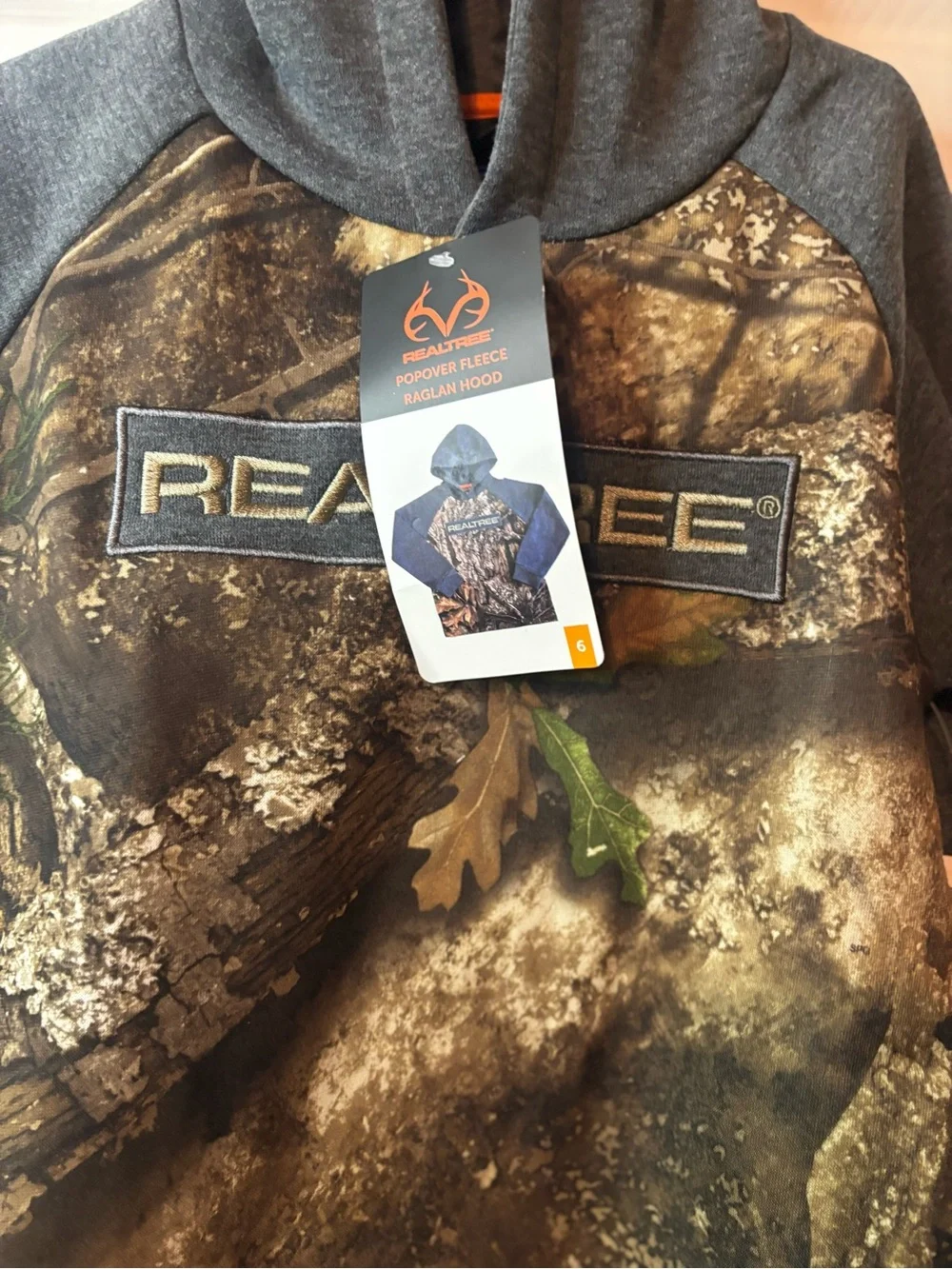 Realtree Gray Sleeve Camo Hoodie with Realtree Logo